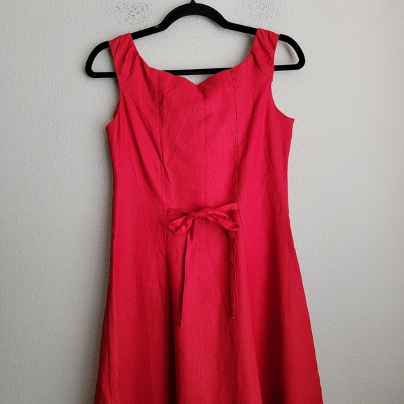Reformation Louisa Linen Dress in Cherry size 6 NWT - Picture 10 of 12